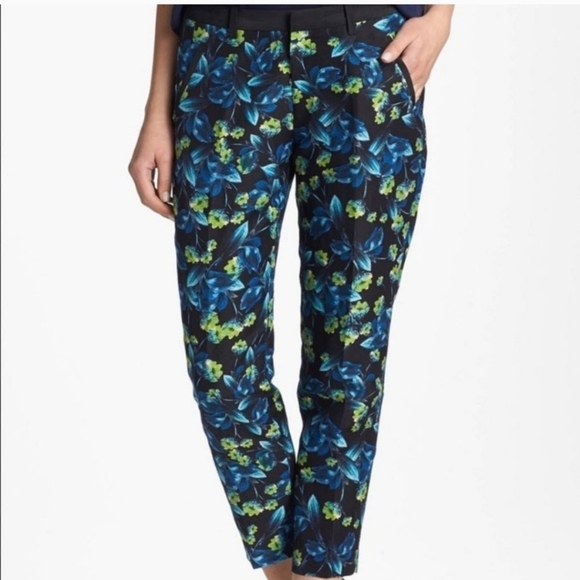 Joie Linen and Silk Floral Pants LIKE NEW Glam‎ Tropical Summer Size 6 - Picture 2 of 10